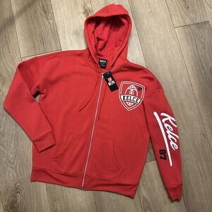 Travis Kelce 87 Red Hooded Zipper Sweatshirt Women's X-Small NFLPA KC Chiefs New